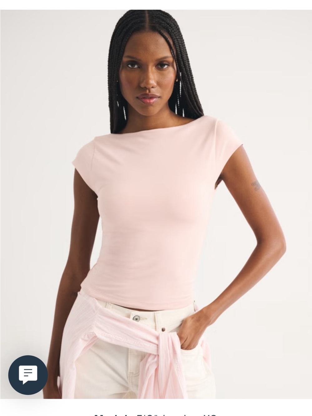 Abercrombie & Fitch reversible Soft Pink Cap-Sleeve Tee